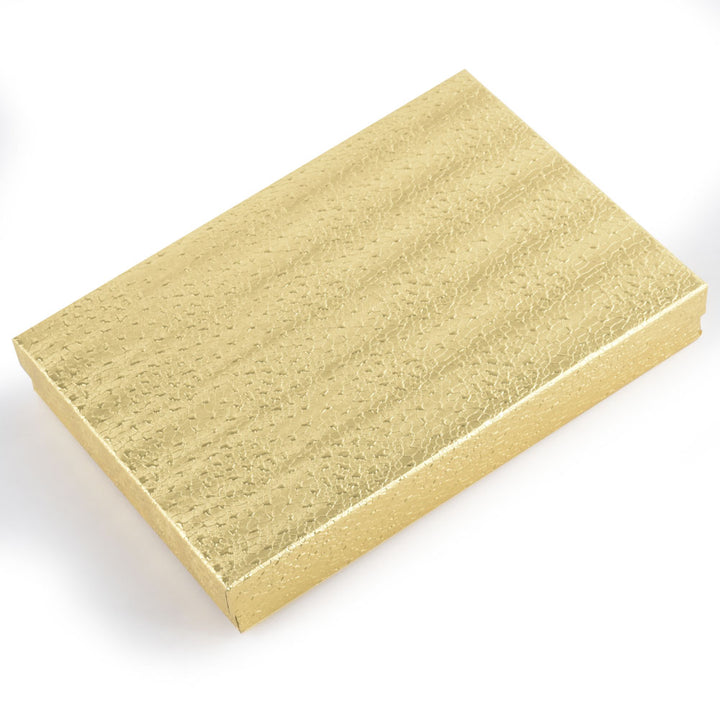 Gold Foil Cotton Filled Cardboard Paper Jewelry Box Gift Case