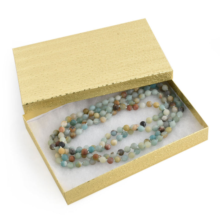 Gold Foil Cotton Filled Cardboard Paper Jewelry Box Gift Case