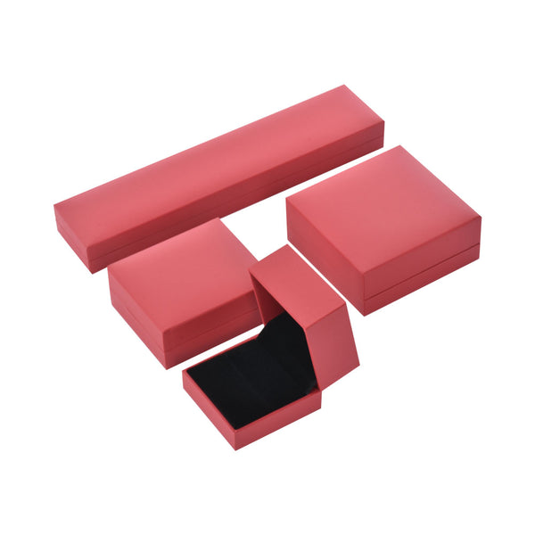 High-End Elegant Red Color Jewelry Package Leatherette Box For Wedding Gift Box