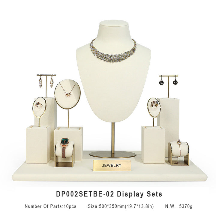 Beige Suede Luxury Jewelry Display
