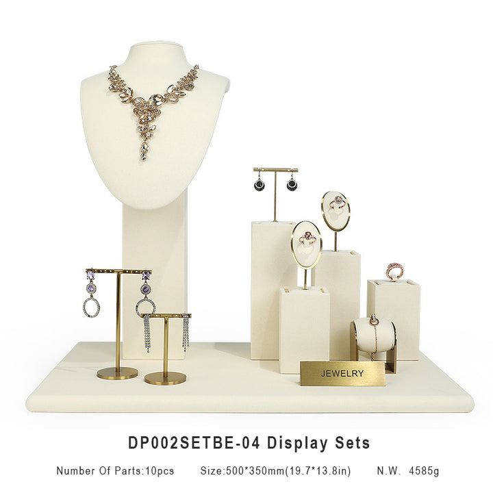 Beige Suede Luxury Jewelry Display