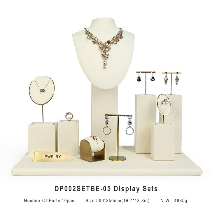 Beige Suede Luxury Jewelry Display