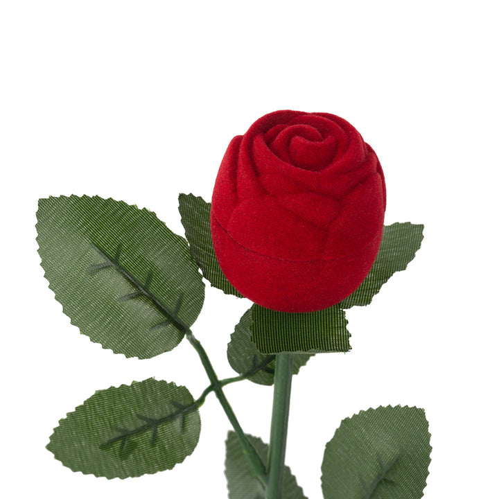 Rose Flower Shaped Elegant Jewelry Package Velvet Ring Box For Wedding