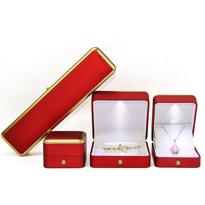Squared Shaped LED Light Jewelry Box For Wedding Personal Gift Box