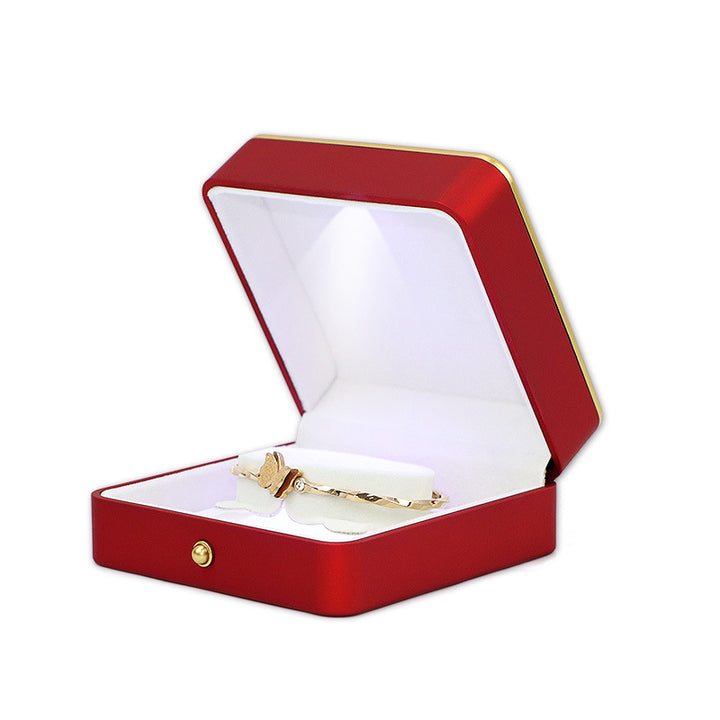 Squared Shaped LED Light Jewelry Box For Wedding Personal Gift Box