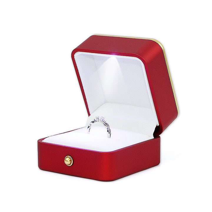 Squared Shaped LED Light Jewelry Box For Wedding Personal Gift Box