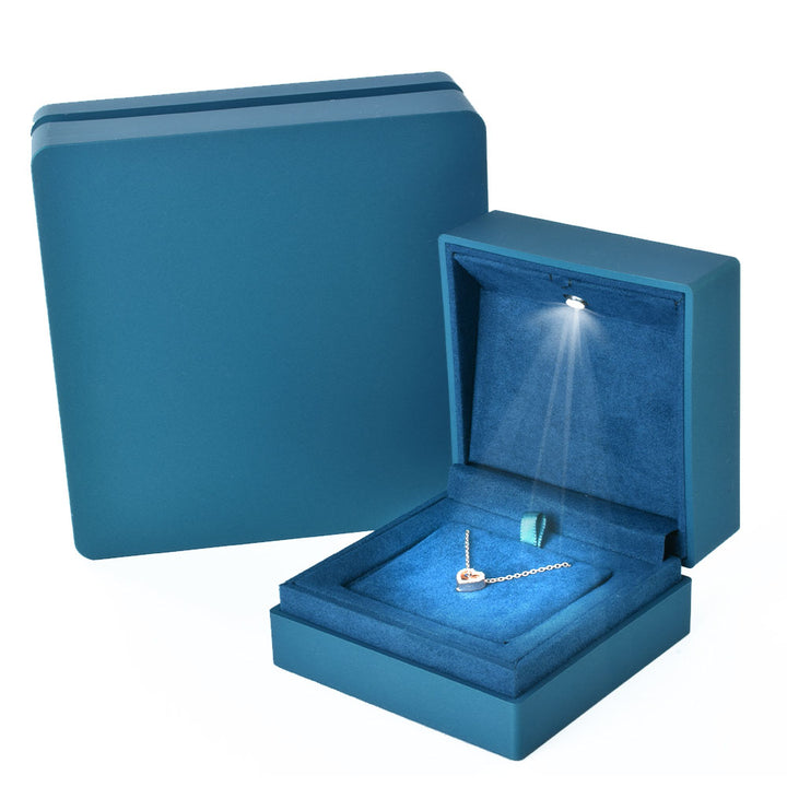 Blue square high-end jewelry box with light