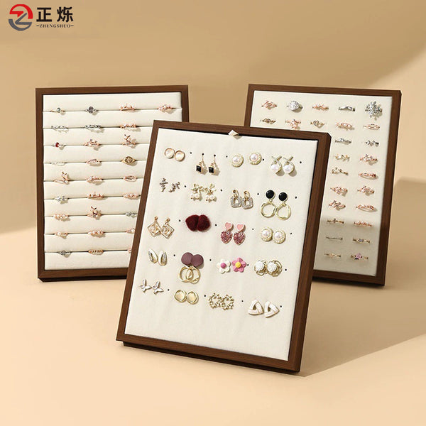 Black Walnut Vertical Ring Stud Earrings Display Stand Earrings Jewelry Trinkets Hanger Jewelry Storage Rack Wholesale