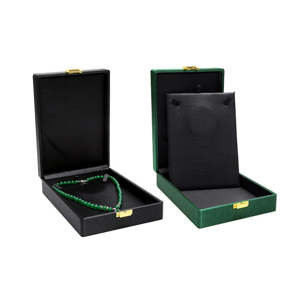 Green Brushed Set Box Jewelry Box Bracelet Long Chain Box Pendant Necklace Packaging Box Necklace Box Wholesale