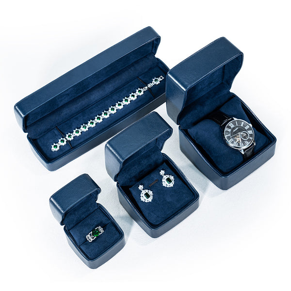 Blue High-end Sheepskin Microfiber Jewelry Box, Light Luxury High-end Jewelry Box, Pearl Necklace Packaging Box, Gift Box.
