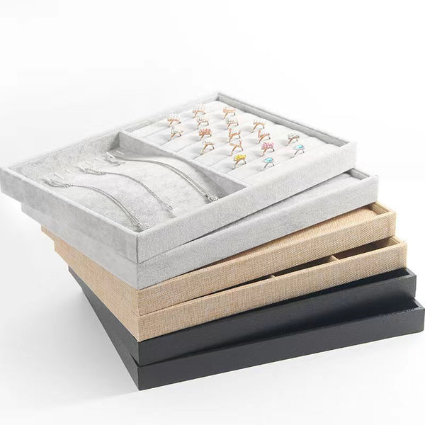 Jewelry Display Tray Ring Necklace Flannel Storage Box Bracelet Earrings Bracelet Display Props Jewelry Display Stand