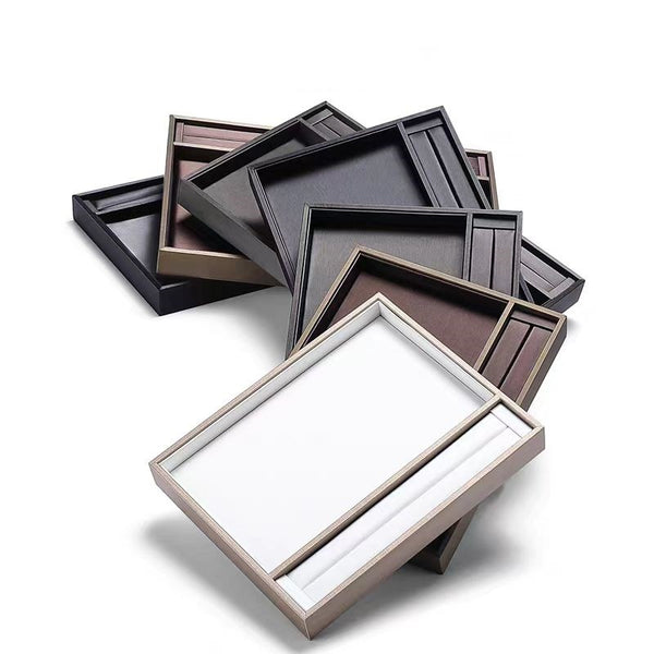 Jewelry Display Tray Brushed Pu Leather Jewelry Tray Ring Necklace Bracelet Ear Jewelry Storage Display View Tray