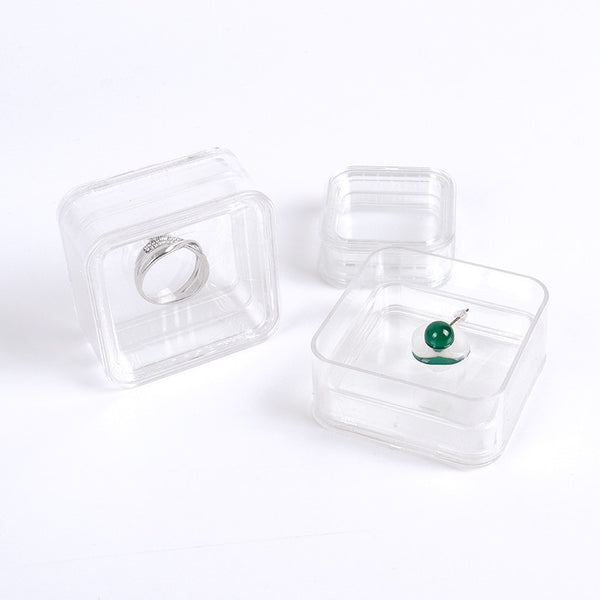 Scatola di immagazzinaggio trasparente per diamanti con pellicola in PE, scatola di imballaggio per esposizione di diamanti nudi in materiale plastico, imballaggio per gioielli