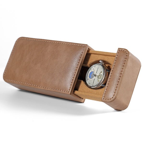 High-end Leather Watch Storage Box Pull-out Style Gift Portable Watch Bag Pu Leather Watch Packaging Box