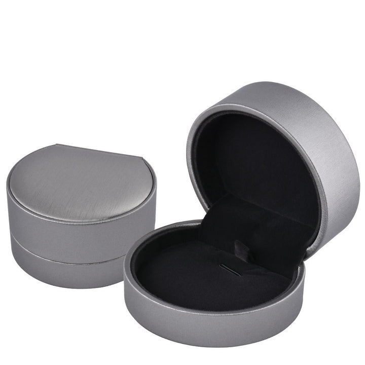 Semicircular-Shaped PU Leather Ring Pendant Box Antique Style For Wedding Gift Box