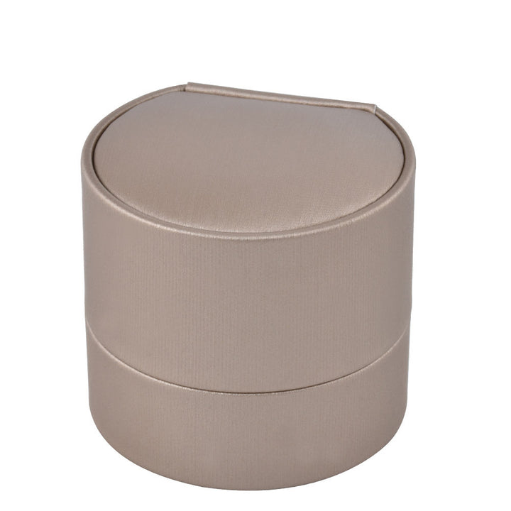 Semicircular-Shaped PU Leather Ring Pendant Box Antique Style For Wedding Gift Box