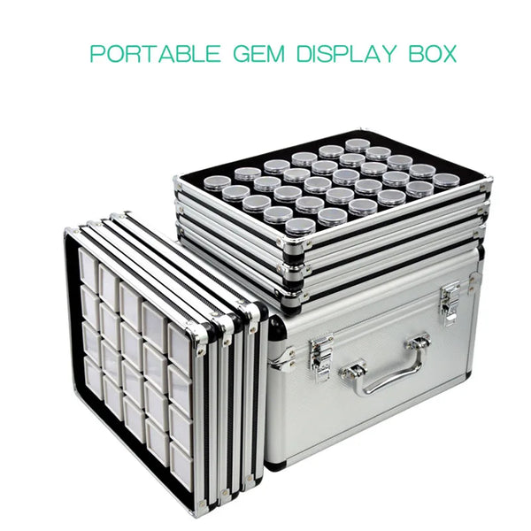Professional diamond gem box, jewelry storage aluminum alloy tray, jewelry display tray,Buy 6 trays and get aluminum box