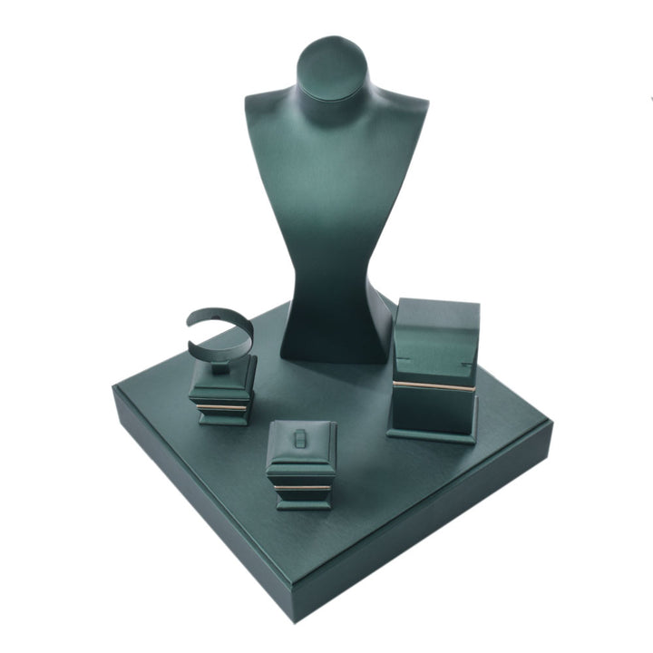 Multi Color PU Materials Complete Window Sets For Jewelry Display