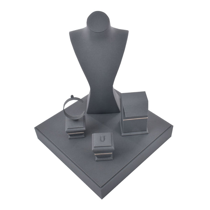 Multi Color PU Materials Complete Window Sets For Jewelry Display