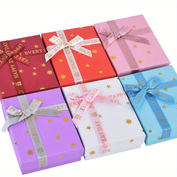 24pcs/ 12pcs Mixed Color Ring Pendant Earring Bracelet Jewelry Box Creative Gift Box Jewelry Box Simple Style