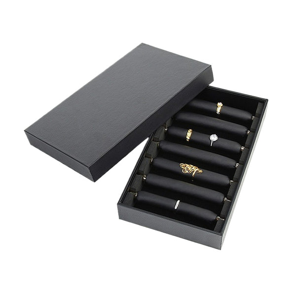 Black Pu Movable Ring Storage Tray, Jewelry Counter Ring Tray, Diamond Ring Rod Display Tray.