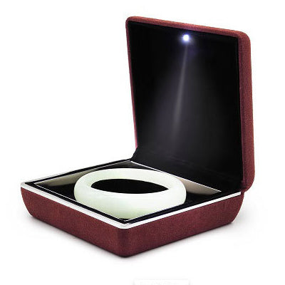 High-end luxury wrapped suede led light jewelry box