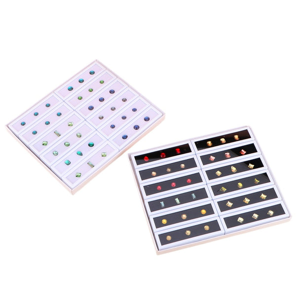 Diamond Box Bare Diamond Acrylic Rectangle Memory Cotton Long Strip Transparent Glass Cover Jewelry Storage Box Display Box
