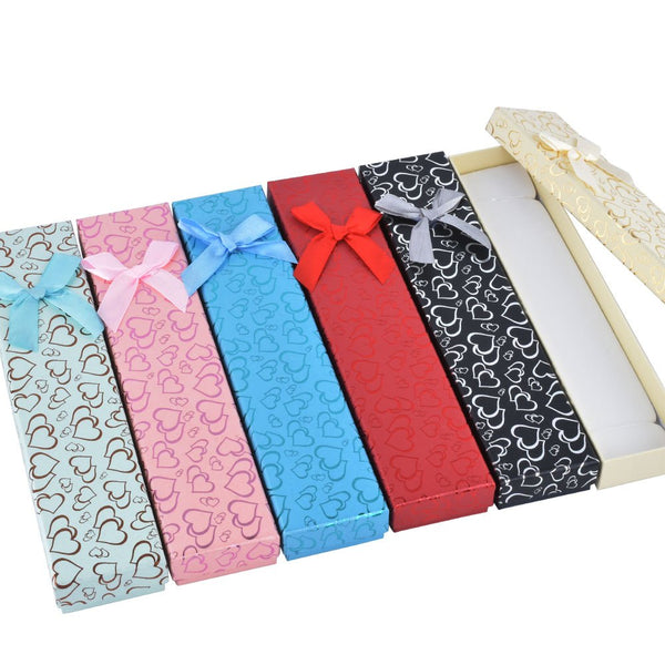 24pcs/12pcs Jewelry Box Necklace Earrings Earrings Bracelet Gift Box with Bowknot Ribbon Packaging Storage Box Storage Box with Sponge Mixed Colors