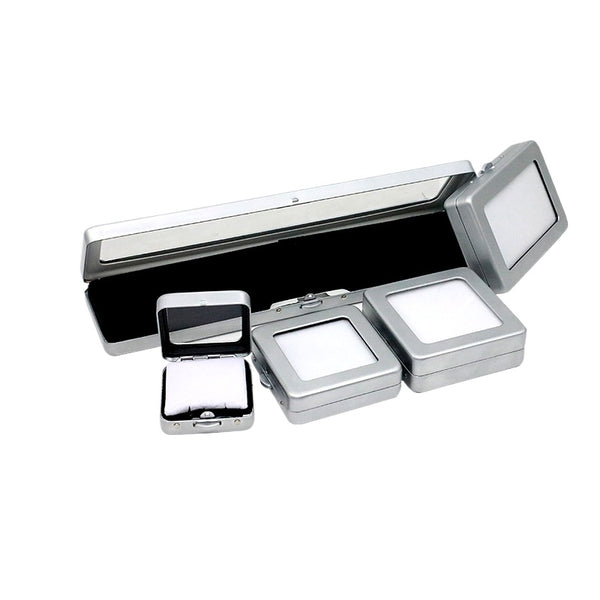 High-grade Metal Transparent Loose Diamond Box Display Box Stainless Steel Gem Loose Stone Storage Box Jewelry Box Wholesale