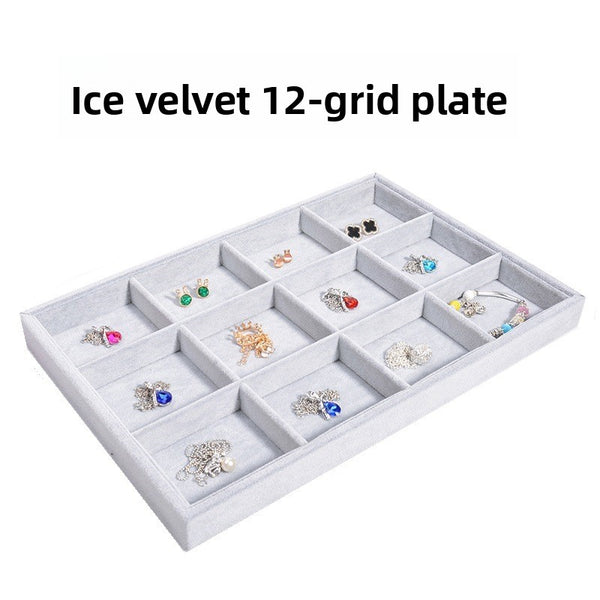 Grid Jewelry Display Tray Wenwan Jewelry Bracelet String Beads Jade Ornament Pendant Glasses Ring Storage Plate